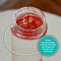 Glass Water Bottles - 4 Pack Wide Mouth Juice Bottles with Clear Lids for Juicing, Smoothies, Fruit Water, Teas, Beverage Storage - 16Oz,
