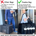 FRESHIE Insulated Food Delivery Bag with Cup Holders/Drink Carriers Premium, for Doordash, Uber Eats, Grubhub, Pizza Bag, Catering, Beverage,