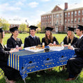 Childom 3 Pack Graduation Tablecloth,Graduation Decorations Class of 2026 Graduation Party Decorations,54"x108" Blue and Gold Plastic Table Cloth