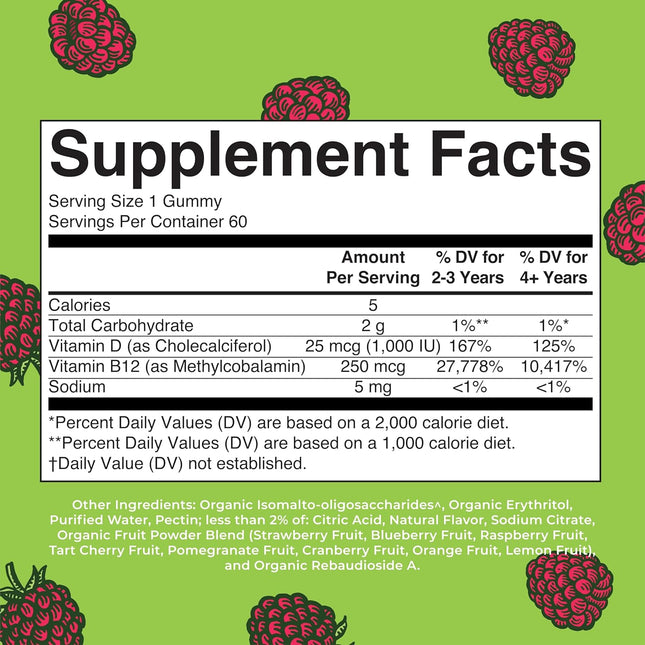 Maryruth Organics Sugar Free | 2 Month Supply | Vitamin D & B12 Vitamin Suppleme