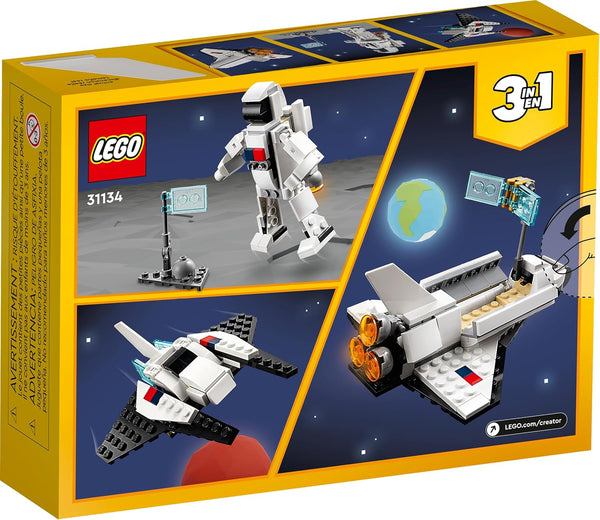 LEGO Creator 3 in 1 Space Shuttle Toys - Space Toys Building Set for Boys & Girls, Ages 6+ - Option to Build 2 Spaceships or Astronaut -