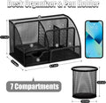 SYMDROMIA 13-in-1 Office Desk Organizer Set with Stapler and Tape Dispenser, Pen Holder, Scissors, Ruler, Hole Punch, 2 Pens & More Desktop