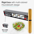 Chicwrap Houndstooth Refillable Plastic Wrap Dispenser - One 12" X 250' Roll of Professional Grade Plastic Wrap - BPA Free and Kosher Certified -