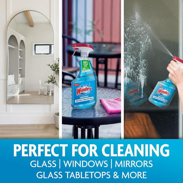 Windex Glass & Window Cleaner Spray Bottle, Original, 23 oz (6-Pack) Original 23 Fl Oz (Pack of 6)
