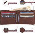 Mens Slim Leather Bifold Wallet | RFID Blocking, 8 Credit Card Slots, 2 Sections for Bills & 2 Additional Slots Gift for Him (Choco)