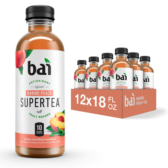 Bai Iced Tea, Narino Peach, Antioxidant Infused Supertea, Crafted with Real Tea 