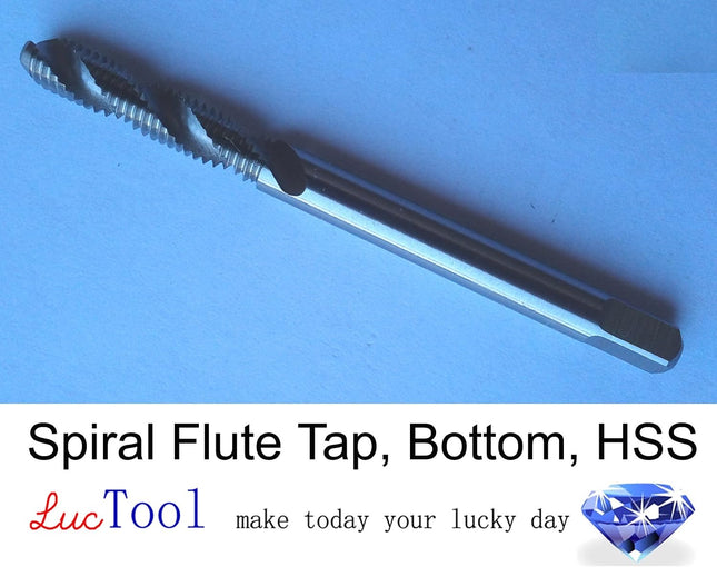10-32 UNF Spiral Flute Tap Bottom GH3 Limit 2 Flute HSS Uncoated Bright Finished Ground Thread. Luctool Provides Premium Quality Hand Tools for