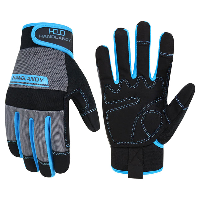 HANDLANDY Work Gloves Men & Women, Utility Mechanic Working Gloves Touch Screen,
