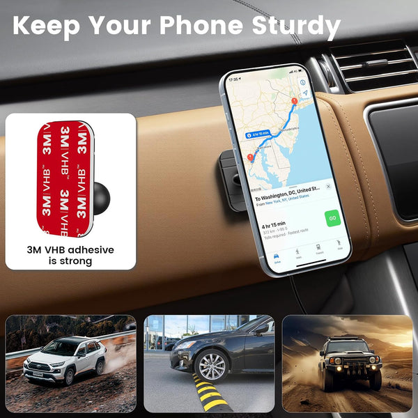 OHLPRO for MagSafe Car Mount Charger iPhone 15W Wireless Car Charger Dark Gray