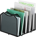 Simple Trending 5-Section Vertical File Organizer, Black 5 Section-Black