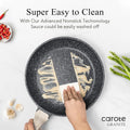CAROTE Non Stick Frying Pan, 8 Inch Classic Granite Skillet with Glass Lid | Non Toxic Kitchen Cookware, Compatible with All Stovetop, PFOA Free