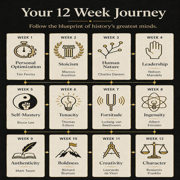 Self Mastery Journal for Men | 12-Week Guided System for Gratitude, Mindfulness & Habit Building with Structured Daily Prompts | Build Discipline
