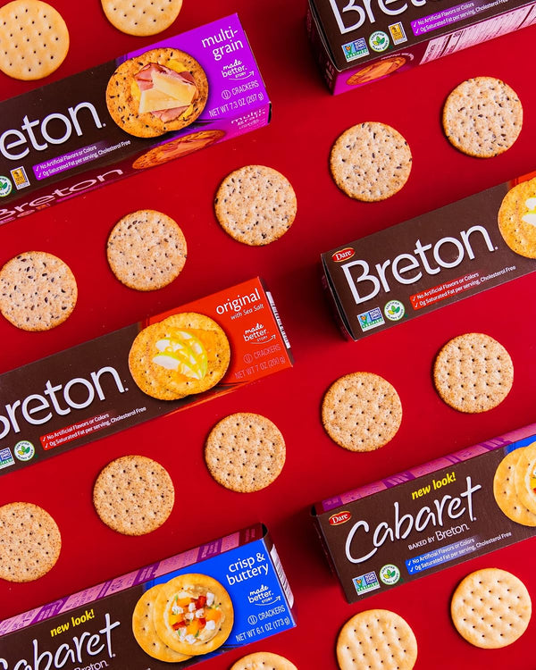 Breton Original Crackers 7 Ounce Pack of 3 Original with Sea Salt 7 Ounce (Pack of 3)