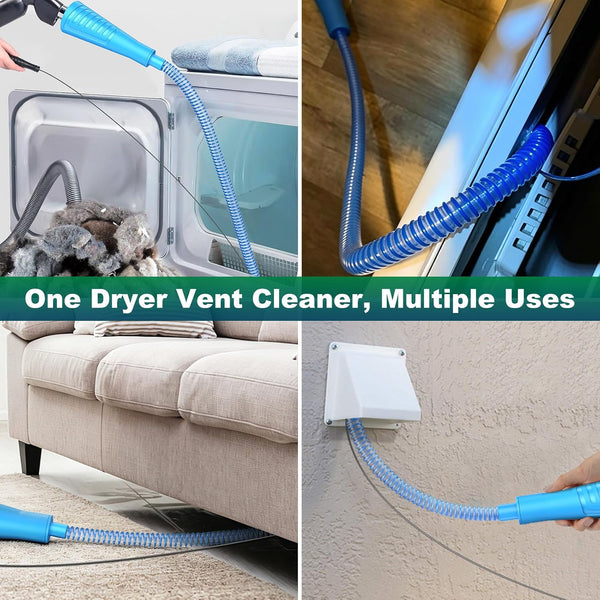 Sealegend 2 Pieces Dryer Vent Cleaner Kit Dryer Lint Vacuum Attachment Hose