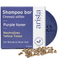 Arista Purple Shampoo Bar, Amla Fruit Powder, Purple Toner & Castor Oil, Moisturizing & Plastic Free Hair Soap, Sulfate Free Solid Shampoo Puck