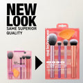 Real Techniques 5 Piece Everyday Essentials Makeup Brush Set, Includes 4 Brushes & Makeup Sponge, for Foundation, Blush, Bronzer, Contour,