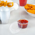 Amazon Basics Disposable Plastic To-Go Cups and Lids, Mini, 2oz, 50 Count, BPA Free, for Condiment, Salad Dressing, Sauces, Jello Shots 2 Ounces