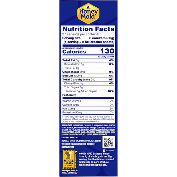 HONEY MAID Graham Crackers, Lunch Snacks, Party Size, 28.8 oz 28.8 Ounce (Pack of 1)