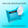 Neutrogena Hydro Boost Face Wipes + Hyaluronic Acid, Hydrating Makeup Remover Wipes Remove Dirt & Waterproof Makeup, Hypoallergenic, 100%