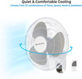 Comfort Zone 16-Inch Fan with Remote Control – Quiet 3-Speed Oscillating Indoor Fan with 90° Wide-Angle Airflow, Timer & Sleep Modes –
