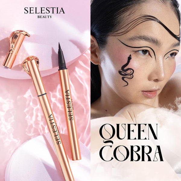 Black Liquid Eyeliner Pencil Queen Cobra Ã¢ÂÂ Long-Lasting & Waterproof Ã¢ÂÂ Quick-Drying, No Flaking Ã¢ÂÂ Thin Applicator & Intense Color