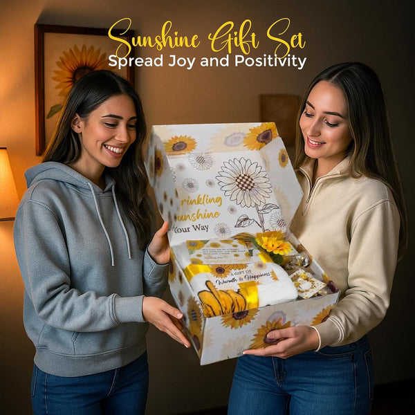 Andlane Sunflower Gifts for Women - Unique Gift Basket Set - Birthday Gifts for Women, Best Friend, or Sister - Sunshine Box Care Package, Get