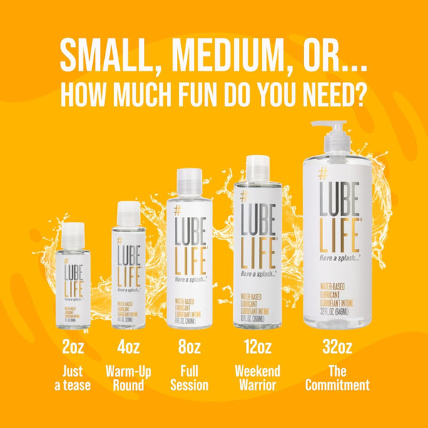 Lube Life Water-Based Personal Lubricant, Lube for Men, Women and Couples, Non-Staining, 8 Fl Oz