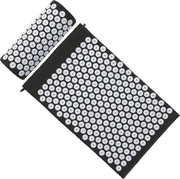 Sharper Image® Acupressure Mat & Pillow Set with Travel Bag for Full Body Muscle Recovery & Relaxation, Stress & Anxiety Relief, Back Neck Shoulder Pain Relief| Portable Travel Massage Tool Gift