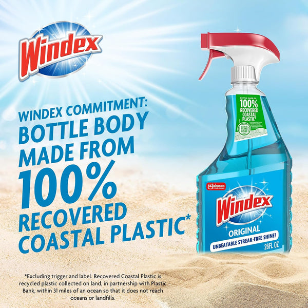 Windex Glass & Window Cleaner Spray Bottle, Original, 23 oz (6-Pack) Original 23 Fl Oz (Pack of 6)