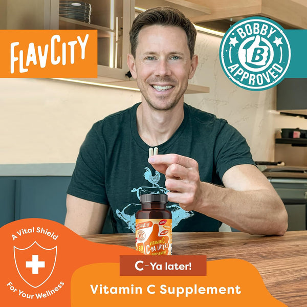 FlavCity Vitamin C Supplement, C-Ya Later! Superfood-Derived Immunity Support - Bioavailable Vitamin C Immune Support from Acerola Cherry, Rose