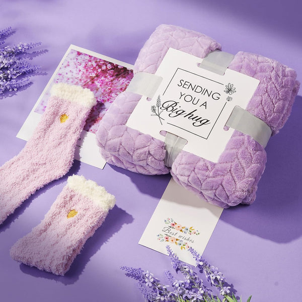 YFONG Spa Gifts for Women, Birthday Gifts for Women, Self Care Get Well Soon Gifts Basket for Mom, Wife, Girlfriend, Sister, Purple Gift Set for