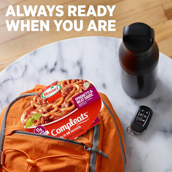 HORMEL COMPLEATS Spaghetti & Meat Sauce Microwave Tray, 7.5 oz. (7 Pack) Spaghetti with Meat Sauce