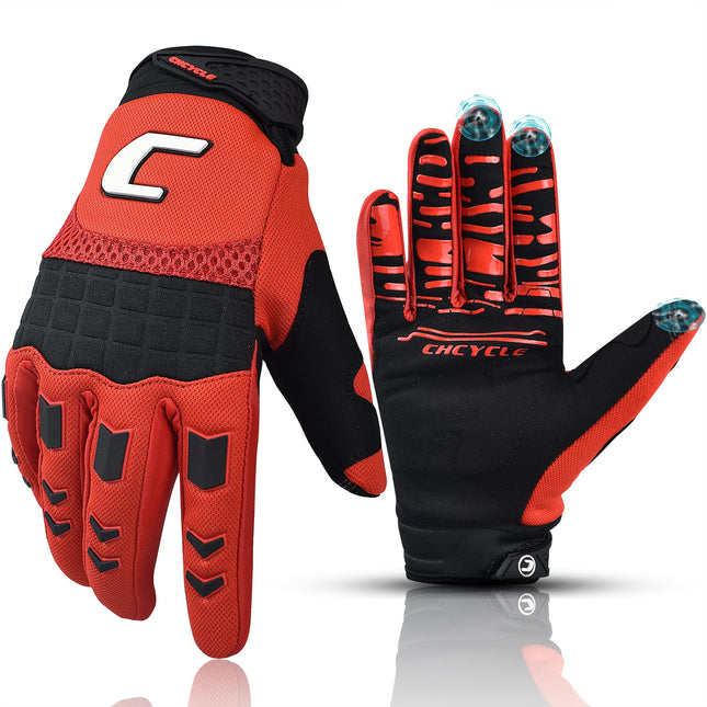 Dirt Bike & Motorbike Gloves for Men - Mountain Bike, Motocross & ATV Racing - Touch Screen, Full Finger Gloves for Cycl