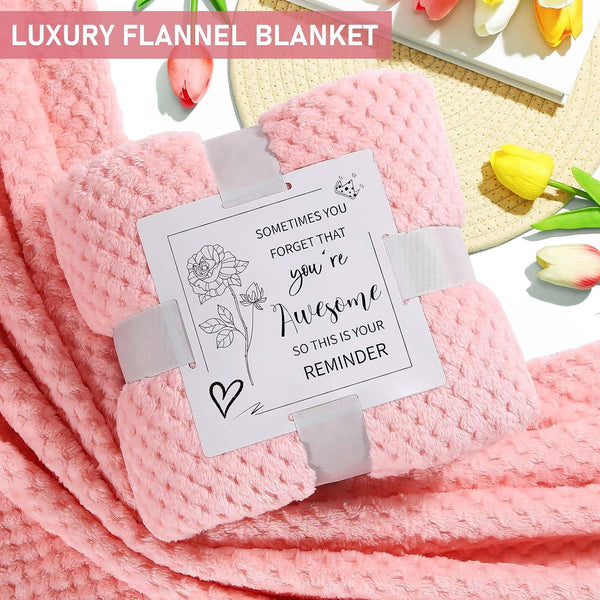 Happy Birthday Gifts for Women Mom Her Friend Sister Wife Grandma, Self Care Gift Get Well Relaxing Spa Gift Basket Set Pink