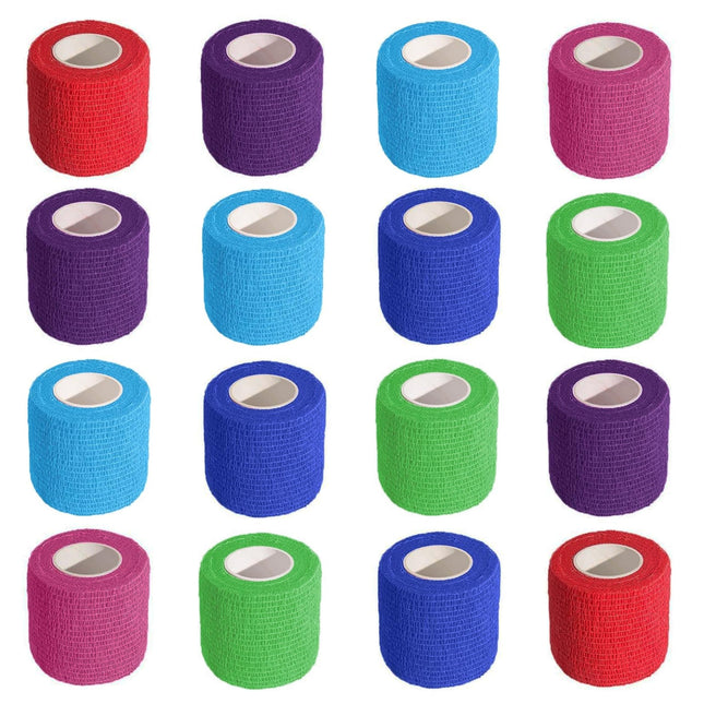 MED PRIDE Self Adhesive 3''X 5 Yards Bandage Wrap (16 Rolls) - Athletic Flex Tap