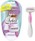 BIC Soleil Glow Razors, 3 Count Silver 3 Count (Pack of 1)