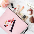 Vavabox A-Z Personalized Makeup Bag, Birthday Gifts for Women Mom, Gifts for Best Friend, Bride Bridesmaid Cosmetic bag (A, 06-Pink) 06-Pink A