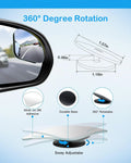 CUNCUI 2pcs Fan Shaped Blind Spot Mirror, 360 Degree Adjustabe HD Glass Blind Spot Mirrors, Frameless Convex Rear View Mirror, for any Car, Van,