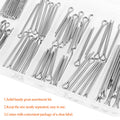 HELIFOUNER 100 Pieces 304 Stainless Steel Cotter Pin Assortment Kit