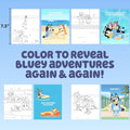 Horizon Group USA Bluey Aqua Art - Reusable Water Reveal Activity Pages with Water Pen for No-Mess Drawing and Coloring