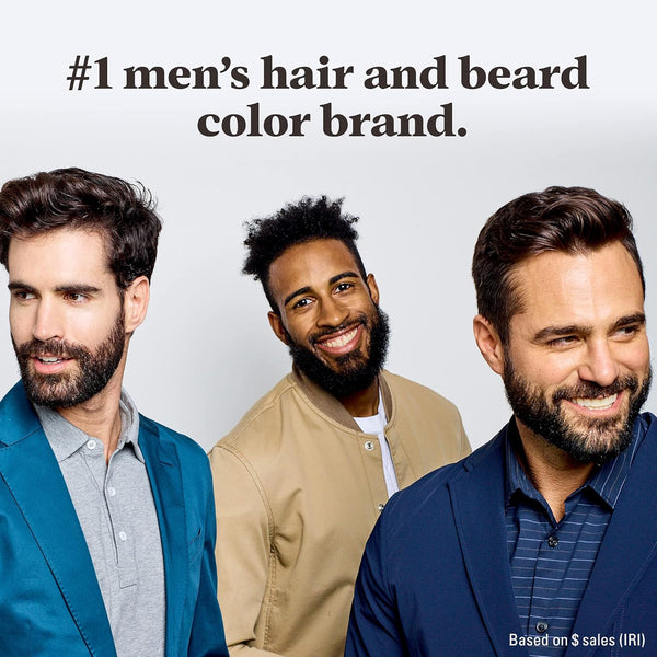Just for Men Mustache & Beard, Beard Dye for Men with Brush Included, with Keratin Biotin Aloe and Coconut Oil for Healthy Facial Hair - Dark