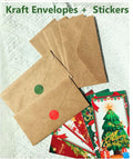Christmas Money Cards with Kraft Envelopes - 24 Money Holder Christmas Cards with 24 Kraft Envelopes 24 Festive Holiday Stickers-6 Designs