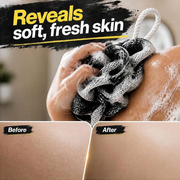 Exfoliating Loofah Body Scrubber for Shower: 3-Pack XXL 90g Loofah Sponge
