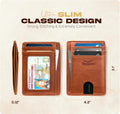 Claasico Front Pocket Small Minimalist Leather Wallet RFID Blocking Vintage Leather Credit Card Holder with Gift Box California Dessert