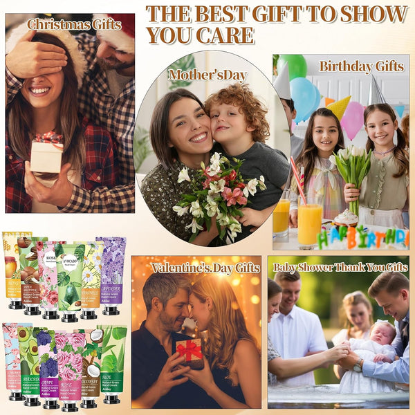 12 Pack Hand Cream Gifts Set for Women,Teacher Appreciation Gifts,Graduation Gifts,Birthday Gift,Natural Hand Lotion Travel Size for Dry Cracked