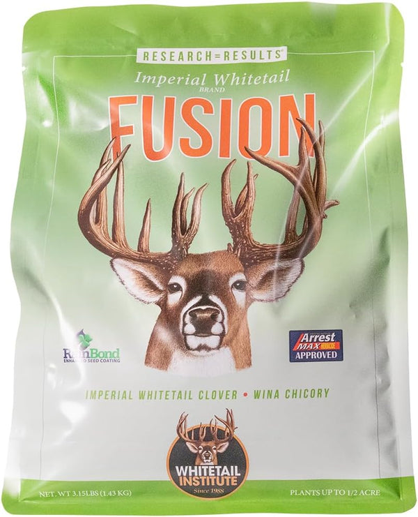 Whitetail Institute FUSION Deer Food Plot Seed for Spring or Fall Planting, Blend of Clover and Chicory for Maximum Deer Attraction, Heat, Cold
