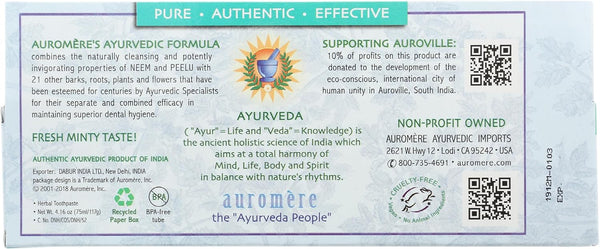 Auromere Freshmint Herbal Toothpaste (12x4.16 Oz), 2.75 Oz Fresh Mint 4.16 Ounce (Pack of 1)