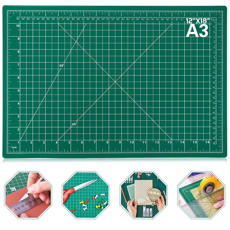 Anezus Self Healing Sewing Mat, 12Inch X 18Inch Rotary Cutting Mat Double Sided 5-Ply Craft Cutting Board for Sewing Crafts Hobby Fabric Precision