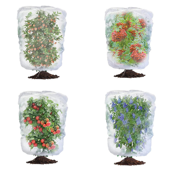 Garden Mesh Netting with Drawstring,Plants Cover Protection from anti Birds,Bugs,Cicadas,And Insects-Pest Barrier Bag for Blueberry