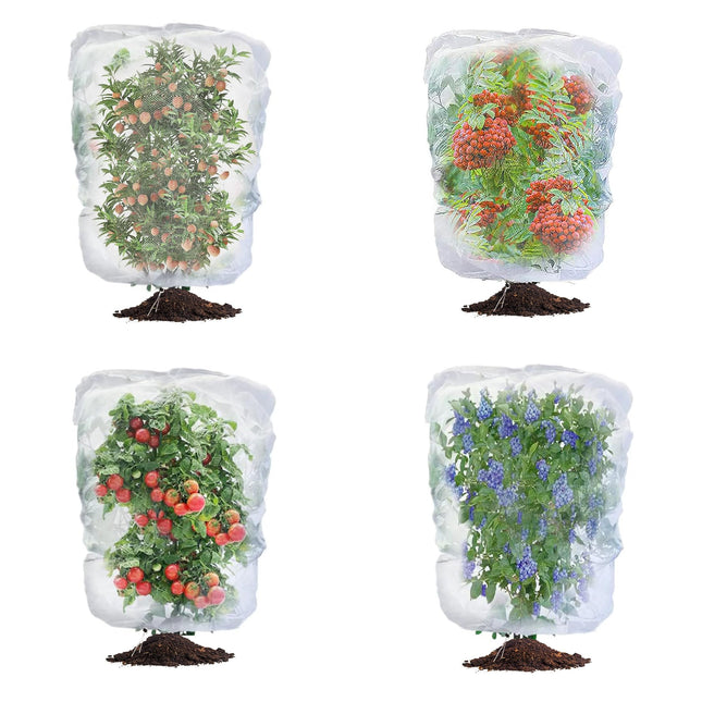Garden Mesh Netting with Drawstring,Plants Cover Protection from anti Birds,Bugs,Cicadas,And Insects-Pest Barrier Bag fo